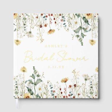 Summer Wildflower Field  Foil Guest Book