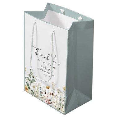 Summer Wildflower Field  Thank You Medium Gift Bag