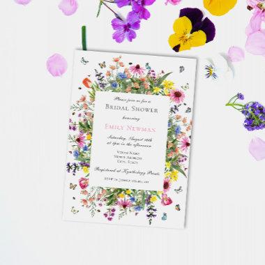 Summer Wildflower Garden Bridal Shower Invitations