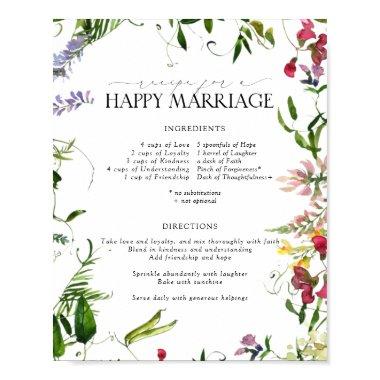 Summer Wildflower Recipe for a Happy Marriage Poster