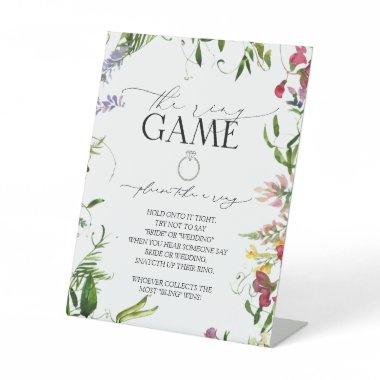 Summer Wildflower Watercolor Floral The Ring Game Pedestal Sign