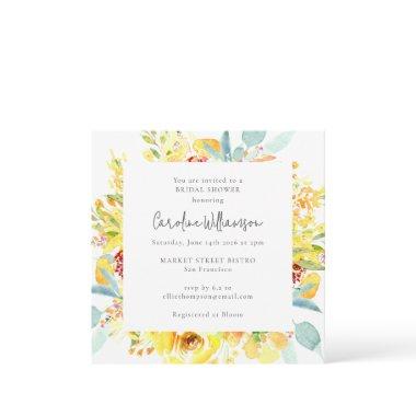 Summer Yellow Watercolor Floral