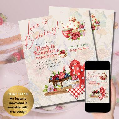 SummerTea Party | Love is Brewing Bridal Shower Flyer