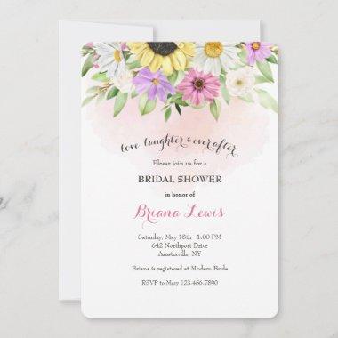 Sun Flower and Daisies Invitations