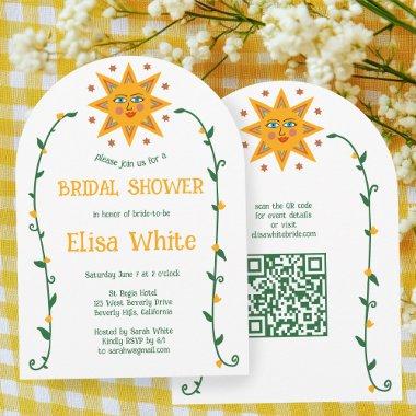 Sun & Vines Boho Arch Whimsical CUSTOM QR Bridal