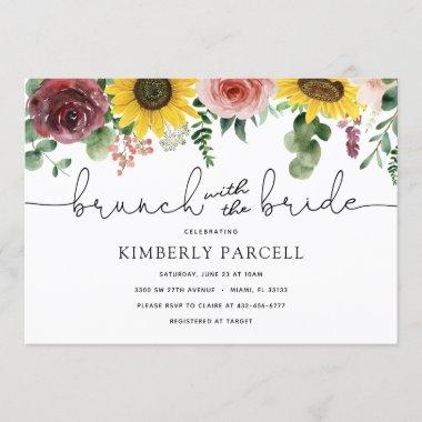 Sunflower and Roses Brunch with the Bride Shower Invitations