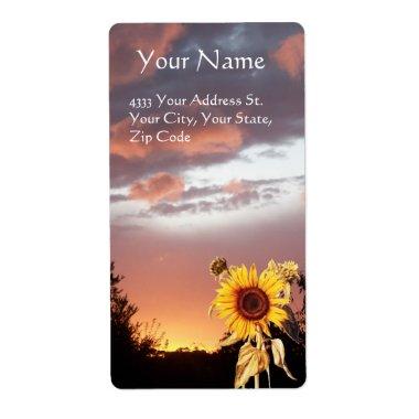 SUNFLOWER AND SUMMER SUNSET LABEL