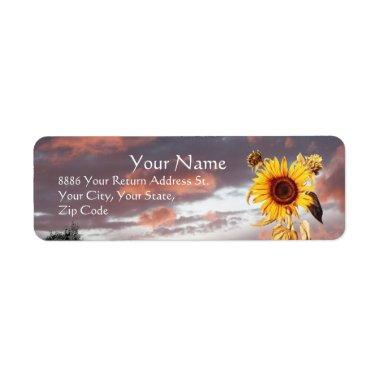 SUNFLOWER AND SUMMER SUNSET LABEL