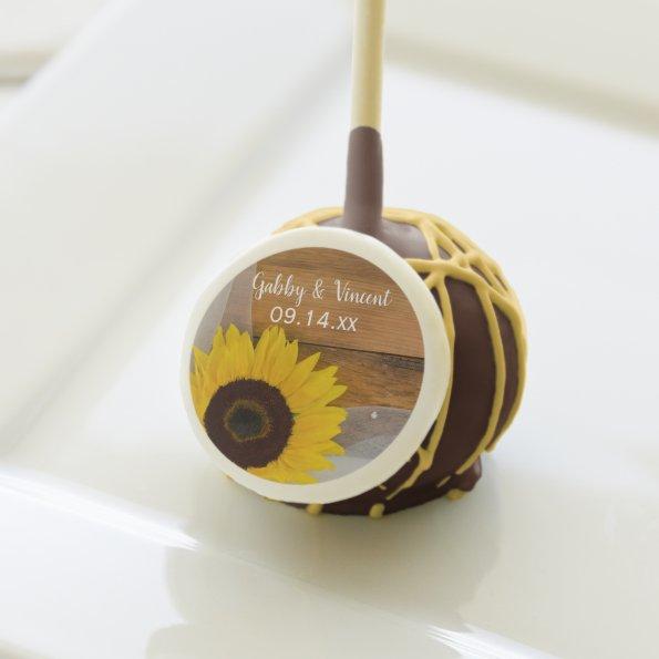 Sunflower and Veil Country Wedding Cake Pops