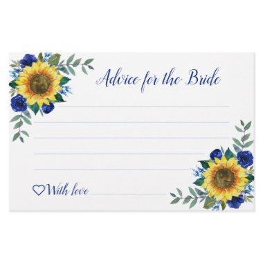 Sunflower Blue Floral Bridal Shower Advice Cards