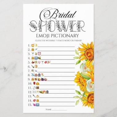 Sunflower bridal shower emoji pictionary game