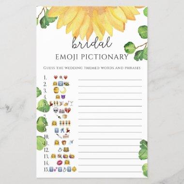 Sunflower bridal shower emoji pictionary game