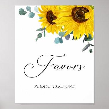 Sunflower Bridal Shower Favors Party Sign