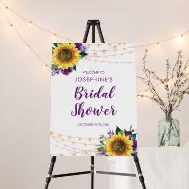 Sunflower Bridal Shower Lights Purple Floral Foam Board