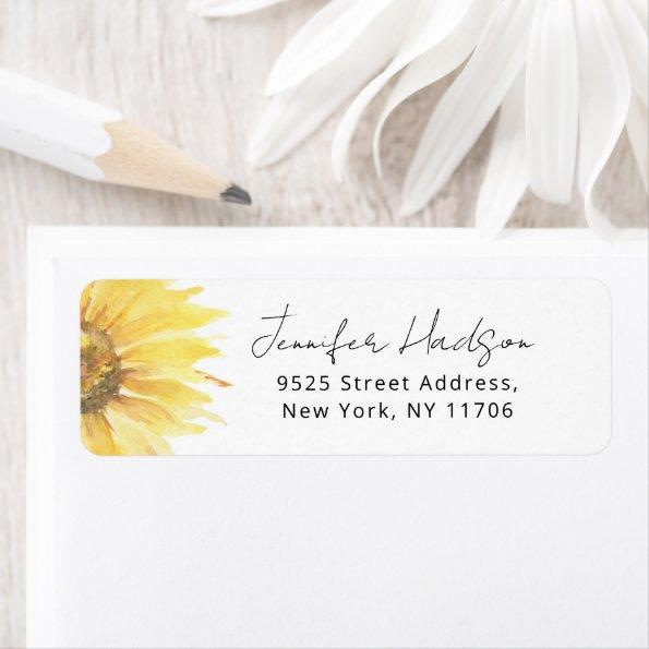 Sunflower bridal shower Return Address Label