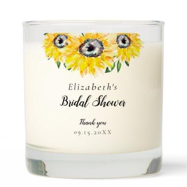 Sunflower Bridal Shower Script Modern Floral Chic Scented Candle