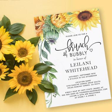 Sunflower Brunch and Bubbly Bridal Shower Invitations