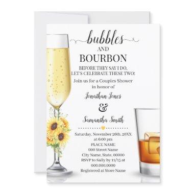 Sunflower Bubbles & Bourbon before I do engagement Invitations