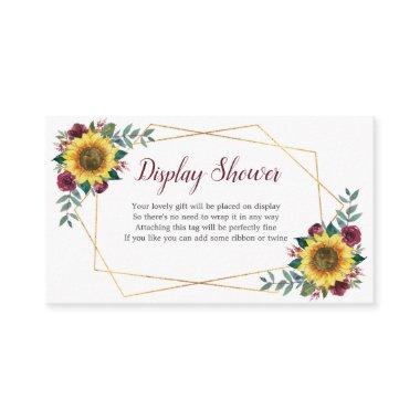 Sunflower Burgundy Geometric Bridal Display Shower Enclosure