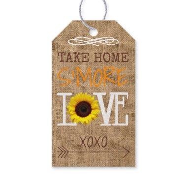 Sunflower Burlap Fall Colors Take Home S'More Love Gift Tags