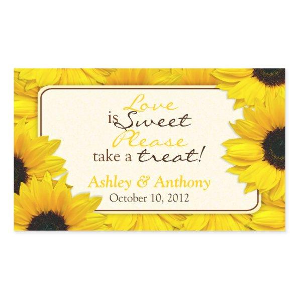 Sunflower Candy Buffet Wedding Stickers
