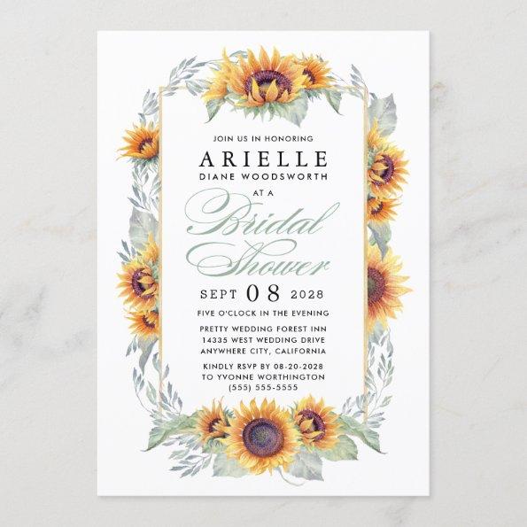 Sunflower Country Rustic Bridal Shower Invitations