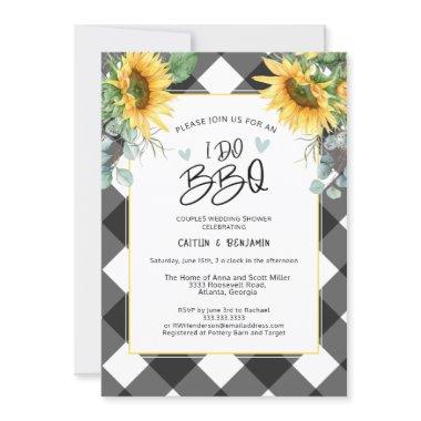 Sunflower Couples I Do BBQ Bridal Shower Invitations