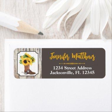 Sunflower, Cowboy Boot  Address Label