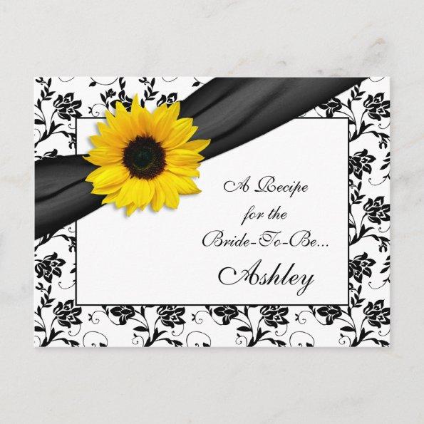 Sunflower Damask Recipe Invitations for the Bride to Be