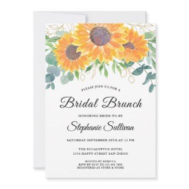 Sunflower Eucalyptus Bridal Brunch Invitations