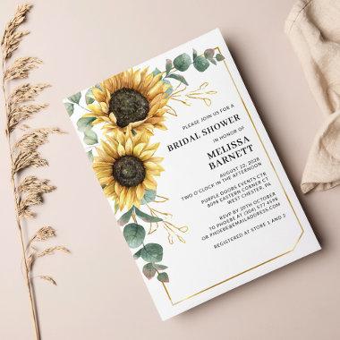 Sunflower Eucalyptus Bridal Shower Budget Invite