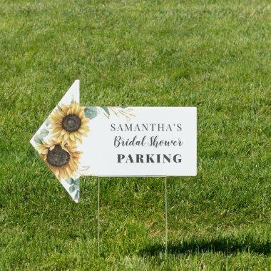 Sunflower Eucalyptus Bridal Shower Car Parking Sign