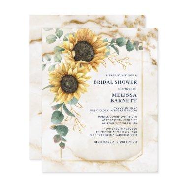 Sunflower Eucalyptus Bridal Shower Invitations