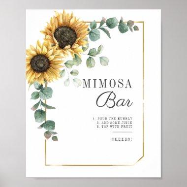 Sunflower Eucalyptus Bridal Shower Mimosa Bar Sign