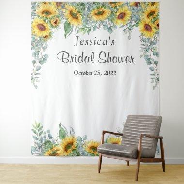 Sunflower Eucalyptus Bridal Shower Photo Backdrop
