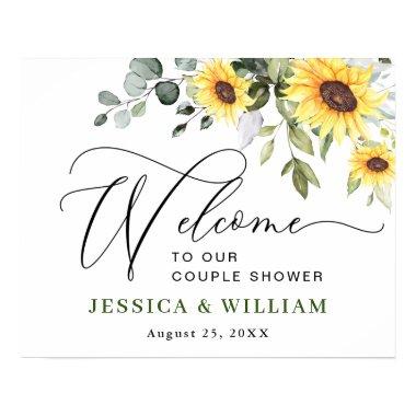 Sunflower Eucalyptus COUPLE SHOWER Welcome Sign
