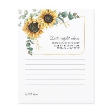 Sunflower Eucalyptus Date Night Ideas Invitations