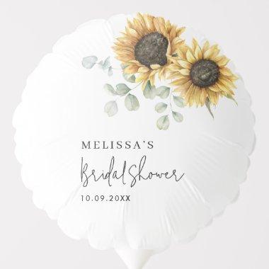 Sunflower Eucalyptus Floral Bridal Shower Balloon