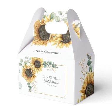 Sunflower Eucalyptus Geometric Bridal Shower Favor Boxes