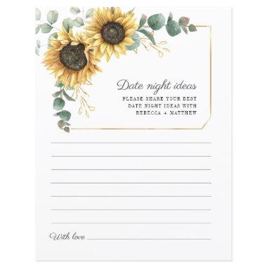 Sunflower Eucalyptus Green Date Night Ideas Invitations