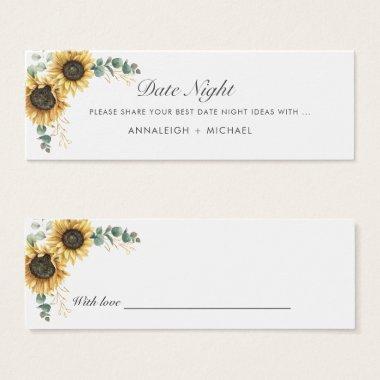 Sunflower Eucalyptus Wedding Date Night Jar Invitations