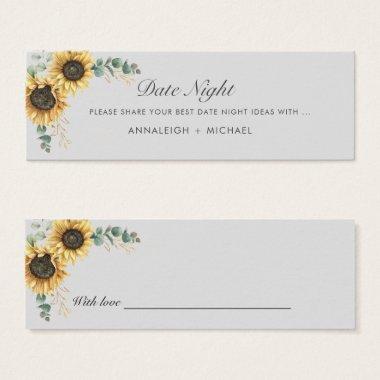 Sunflower Eucalyptus Wedding Date Night Jar Invitations