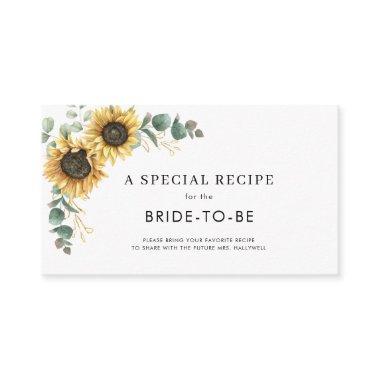 Sunflower Floral Greenery  Recipe Enclosure