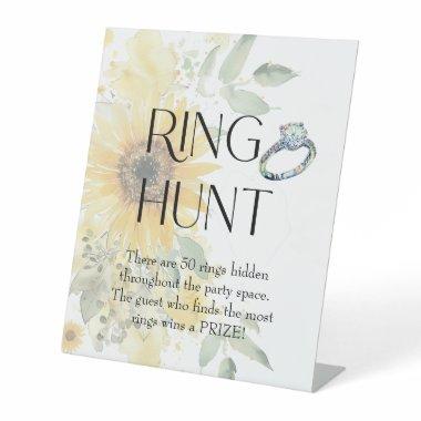 Sunflower Floral Ring Hunt  Game Pedestal Sign