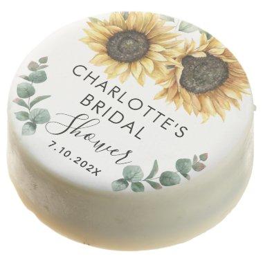Sunflower Floral Script Botanical  Chocolate Covered Oreo