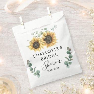 Sunflower Floral Script Botanical  Favor Bag