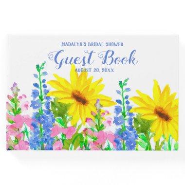 Sunflower Flower Garden Bridal Shower Guest Book