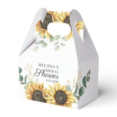 Sunflower Greenery Eucalyptus Bridal Shower Favor Boxes