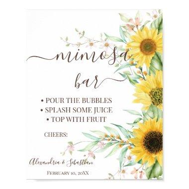 Sunflower Greenery Mimosa Bar  Sign