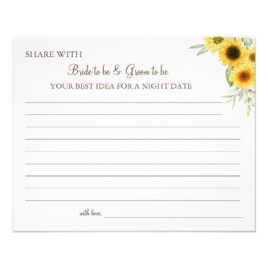 Sunflower greenery share a date night idea Invitations flyer
